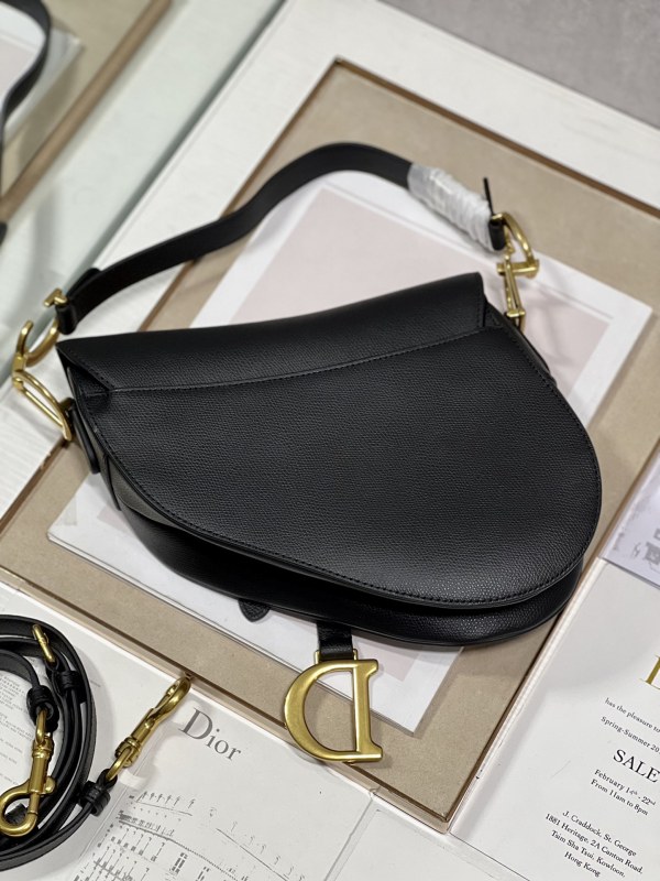 Christian Dior Saddle Bag With Strap Black For Women 10in/25.5cm M0455CBAA_M900