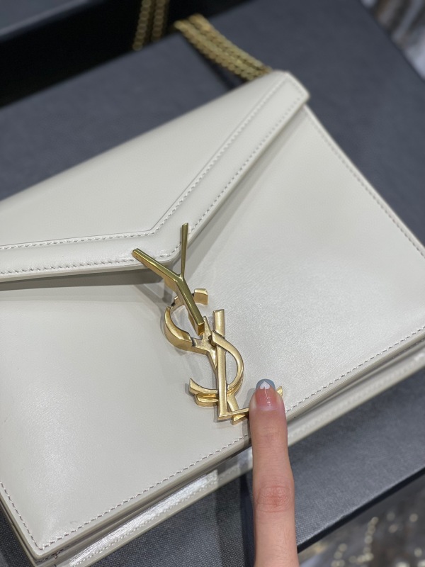 Saint Laurent Cassandra Medium Chain Bag Black/White/Red/Green/Burgundy For Women‎ 8.6in/22cm