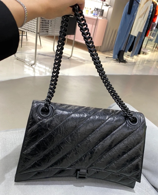 Balenciaga Crush Large Chain Bag Black For Women‎ 15.7in/39.8cm