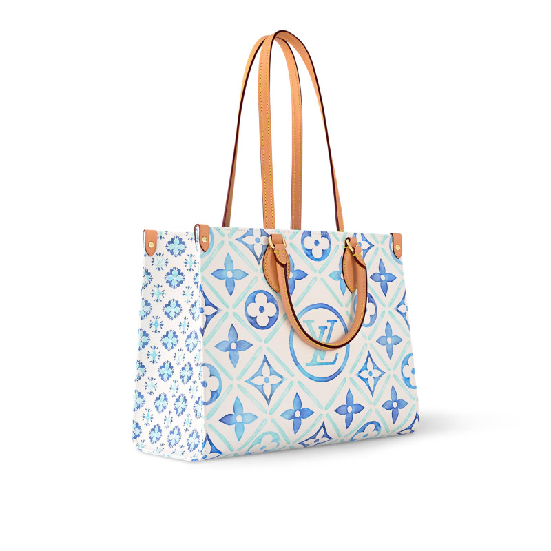 [True-to-ORIGINAL] Louis Vuitton OnTheGo MM Bag Blue For Women 13.8in/35cm M11262