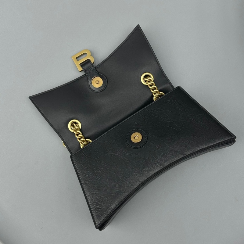 Balenciaga Crush Small Chain Bag Black For Women‎ 9.8in/25cm 716351210IT1000