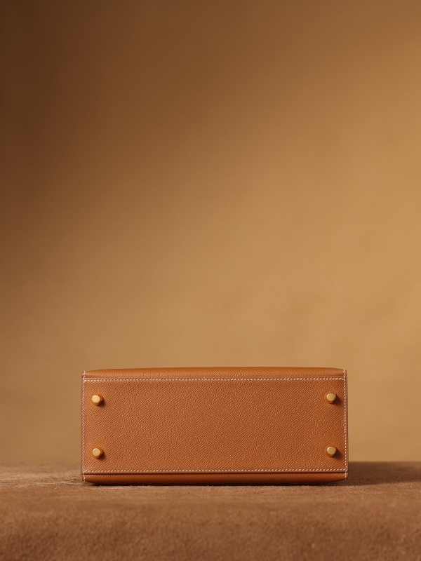 Hermes Kelly Epsom Gold Tone Lock Bag Brown For Women 9,8in/25cm