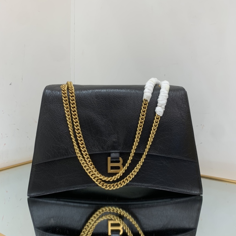 Balenciaga Crush Large Chain Bag In Black For Women 15.7in/ 40cm 716332210IT1000