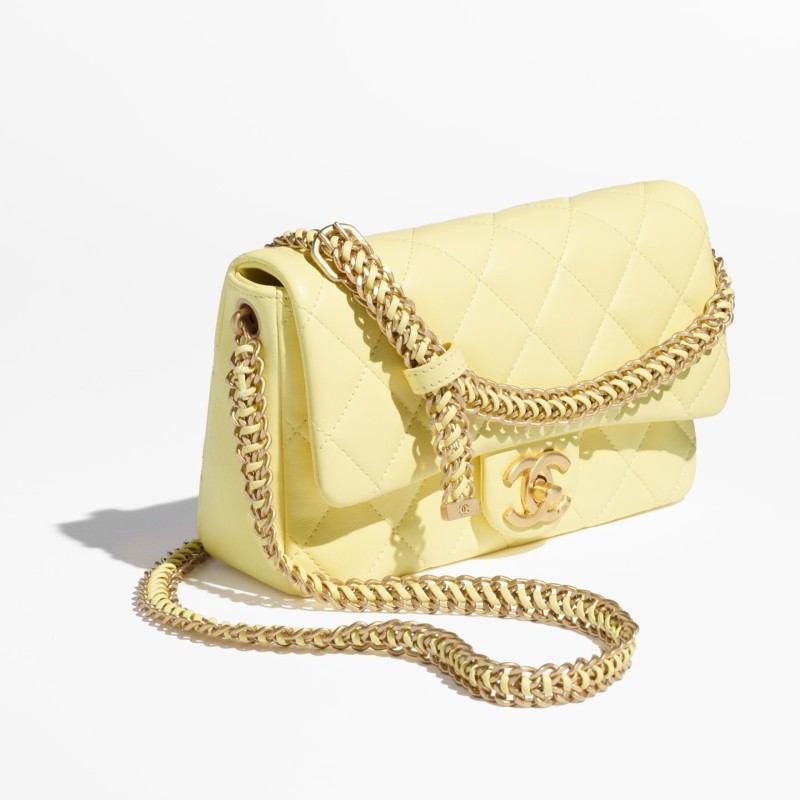Chanel Small Flap Bag Light Yellow 8.3in/21cm For Women AS5420-B19727-NAAUK