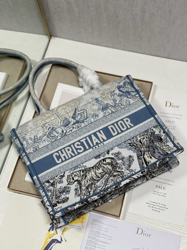 Christian Dior Medium Dior Book Tote Blue Toile de Jouy Reverse Embroidery, Blue, For Women Women’s Handbags, Shoulder Bags, 36cm CD M1296ZRGO_M928