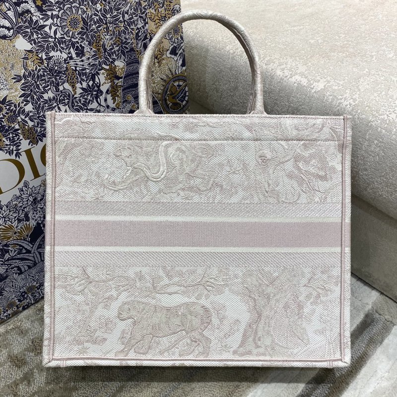 Christian Dior Large Dior Book Tote Pink Toile de Jouy Embroidery, Light Pink, For Women Women’s Handbags, 42cm CD M1286ZTDT_M956