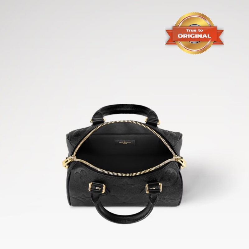 [True-to-ORIGINAL] Louis Vuitton Speedy Bandoulière 20 Monogram Empreinte Black For Women 20.5cm/8.1in M58953