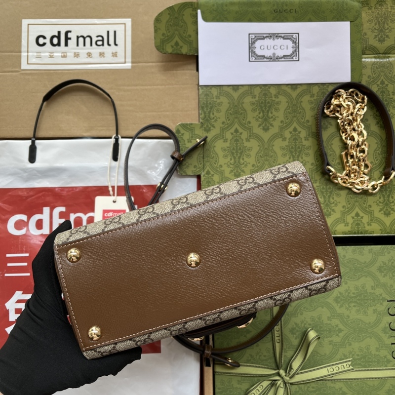 Gucci Ophidia Gucci Horsebit 1955 Mini Bag Light Brown And Beige For Women, Women’s Bags 8.6in/22cm GG 703848 9AAAJ 8563
