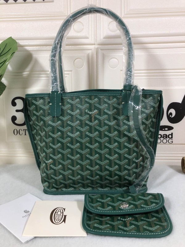 Goyard Anjou PM Bag White/Green/Blue For Women‎ 7.9in/20cm