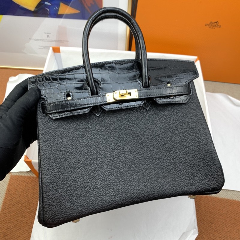 Hermes Birkin Nata Togo Leather Black For Women Gold Toned Hardware 10in/25cm