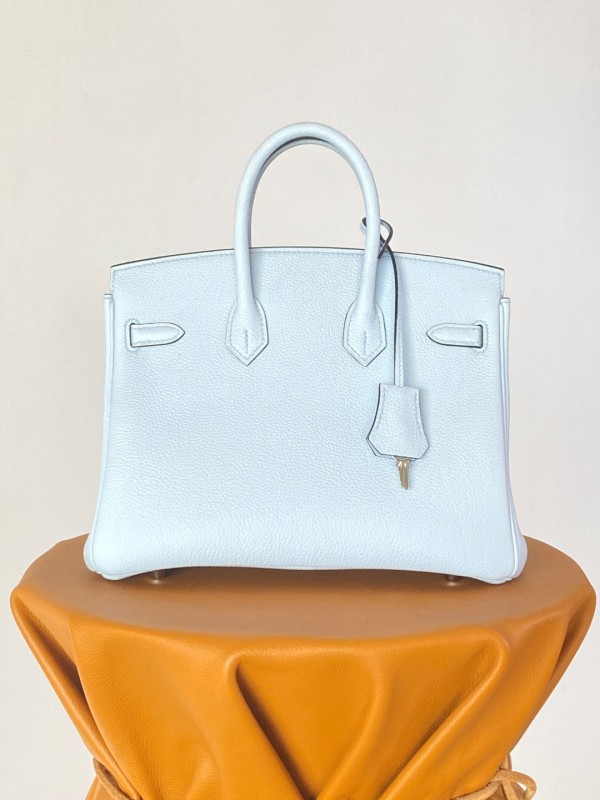 Hermes Birkin Nata Swift Light Blue For Women Silver Toned Hardware 10in/25cm