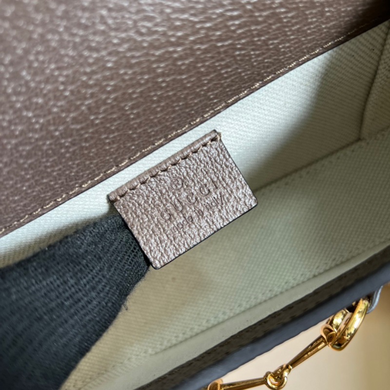 Gucci Horsebit 1955 Mini Bag Brown For Women, Women’s Bags 7.1in/18cm GG ‎‎