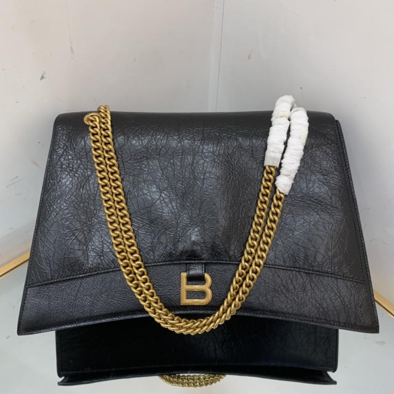 Balenciaga Crush Large Chain Bag In Black For Women 15.7in/ 40cm 716332210IT1000