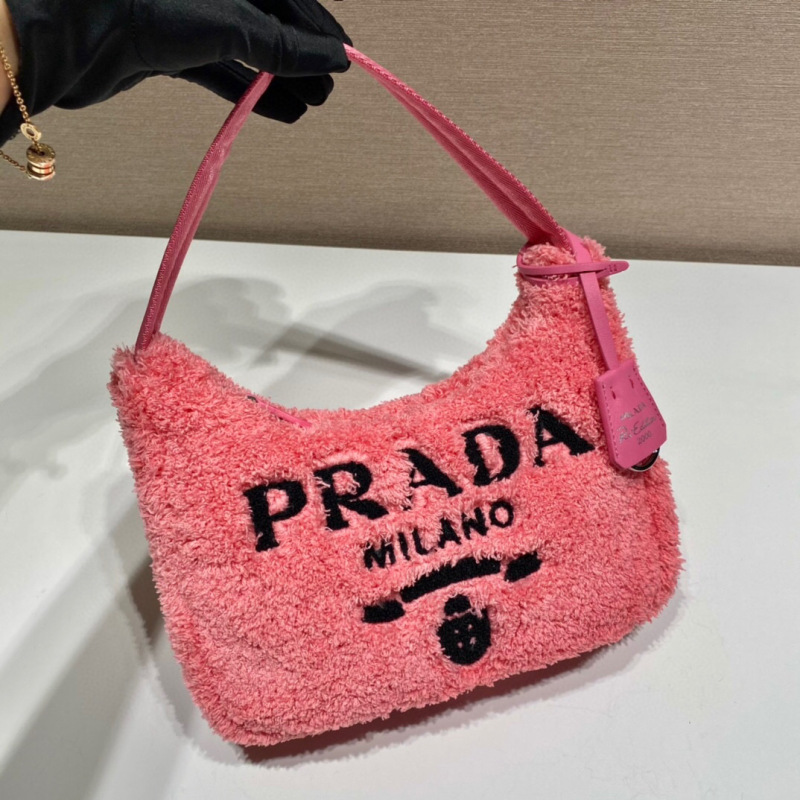 Prada Re-Edition 2000 Terry Mini-Bag In Pink For Women 8.6in/ 22cm 1NE515_2DXO_F046J
