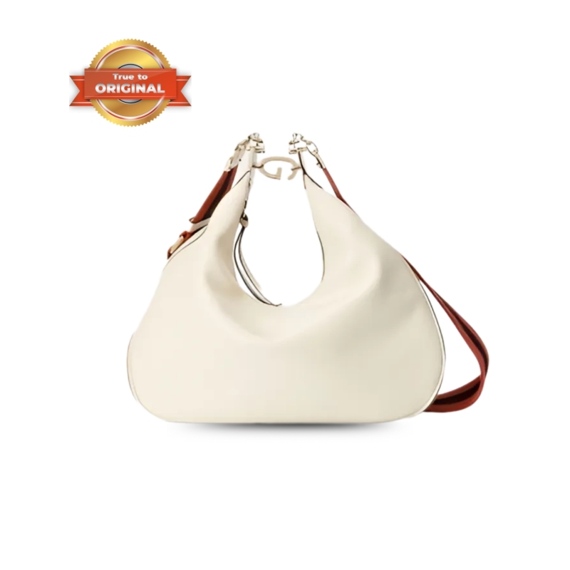 [True-to-ORIGINAL] Gucci Atache Large Shoulder Bag White For Women 13.8in/35cm GG‎ ‎‎702823 UXWBG 9109