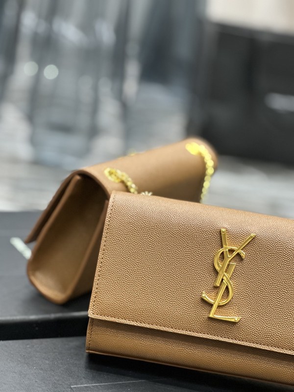 Saint Laurent Kate Small Chain Bag Brown For Women‎ 7.8in/20cm