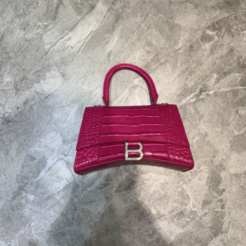Balenciaga Hourglass Small Handbag In Dark Pink, For Women, Women’s Bags 9in/23cm