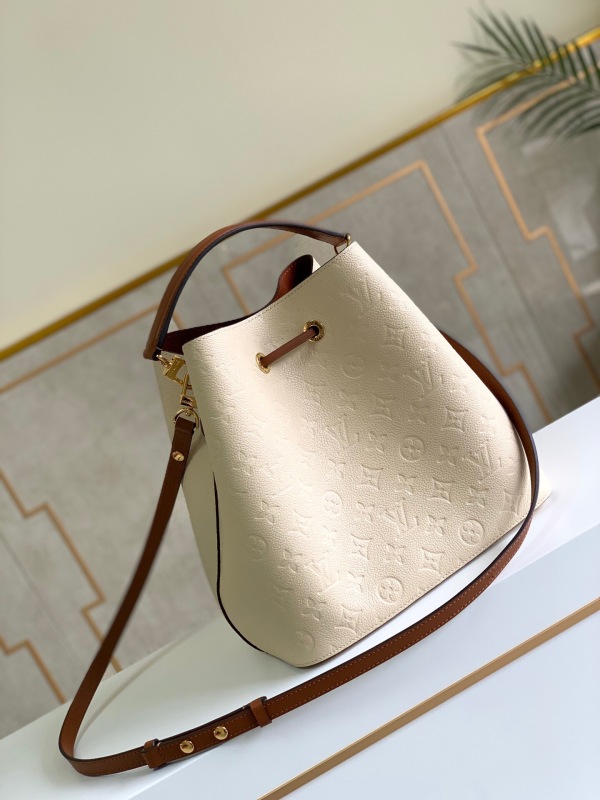 Louis Vuitton NeoNoe MM Bucket Bag Monogram Empreinte Creme For Women, Women’s Bags, Shoulder Bags 10.2in/26cm LV M45307