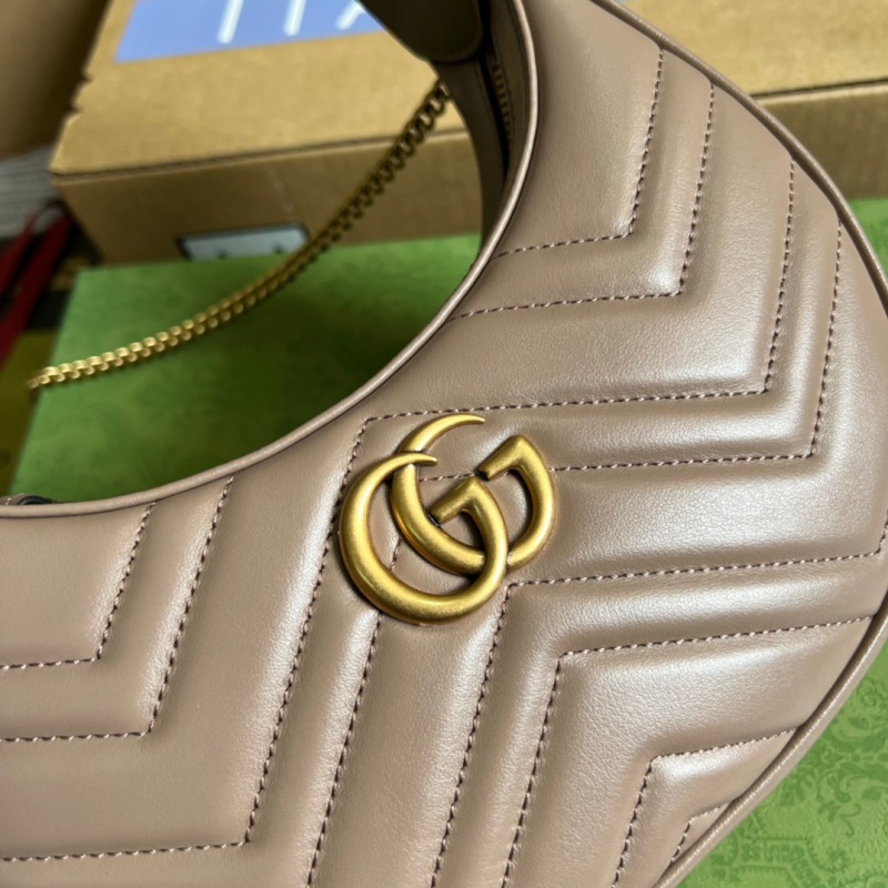 Gucci Marmont Half Moon Shaped Mini Bag Beige For Women, Women’s Bags 8.5in/22cm GG