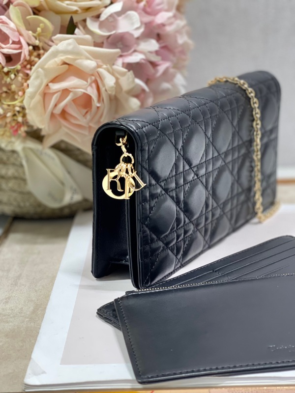 Christian Dior Lady Dior Pouch Black, For Women, Women’s Handbags 8.5in/21.5cm CD S0204SLOI_M989