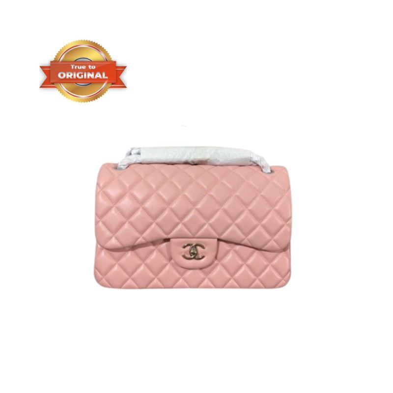[True-to-ORIGINAL] Chanel Large Classic Handbag Light Pink For Women 30cm/11.7in A58600 Y04059 NW780