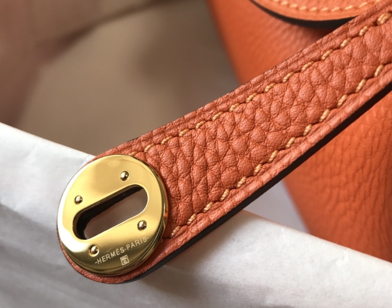 Hermes Lindy Mini Clemence Bag Orange For Women, Women’s Handbags, Shoulder And Crossbody Bags 7.5in/19cm