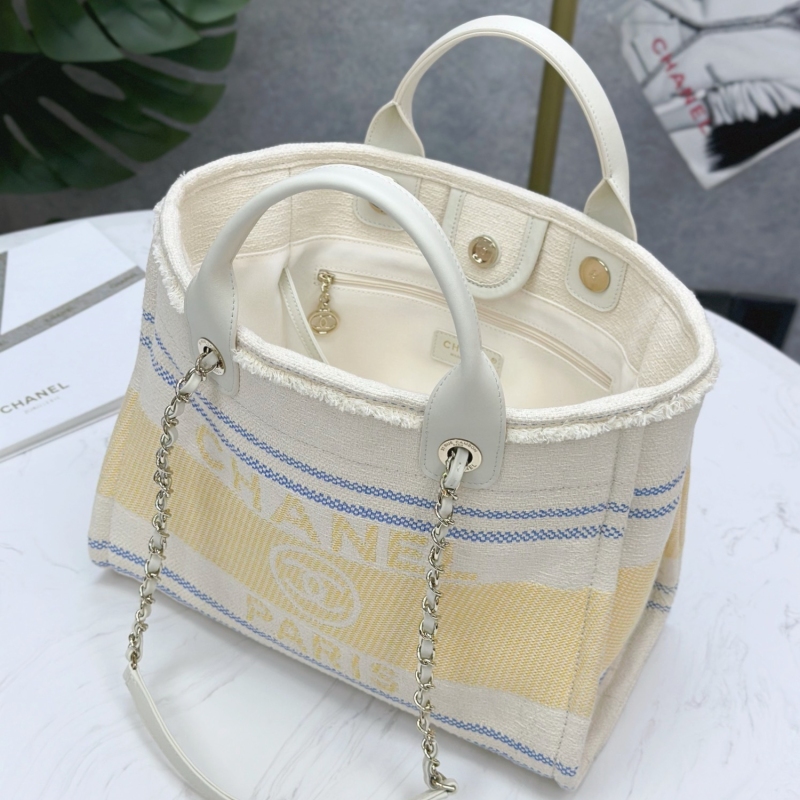 Chanel Large Deauville Tote Bag Sand For Women 35cm/14in