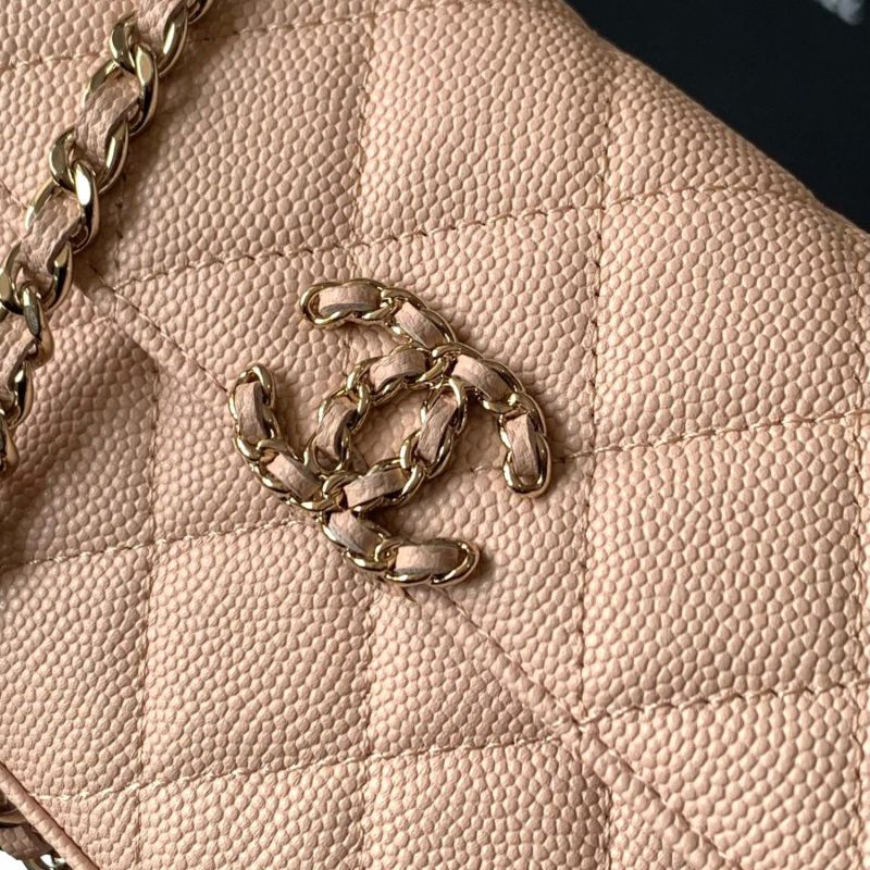 [True-to-ORIGINAL] Chanel Flap Phone Holder With Chain Light Apricot For Women 18cm/7.1in