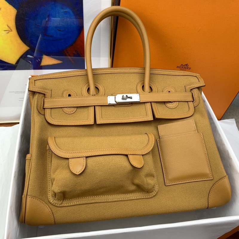 Hermes Birkin Cargo 35 Beige, Silver Toned Hardware Bag For Women, Women’s Handbags, Shoulder Bags 13.8in/35cm