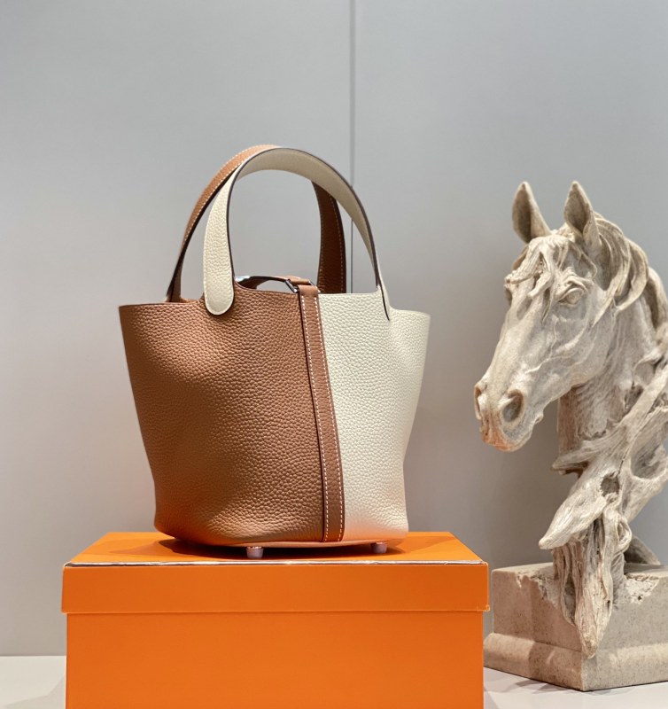 Hermes Picotin Lock 18 Bag Cream/Brown For Women 7.1in/18cm