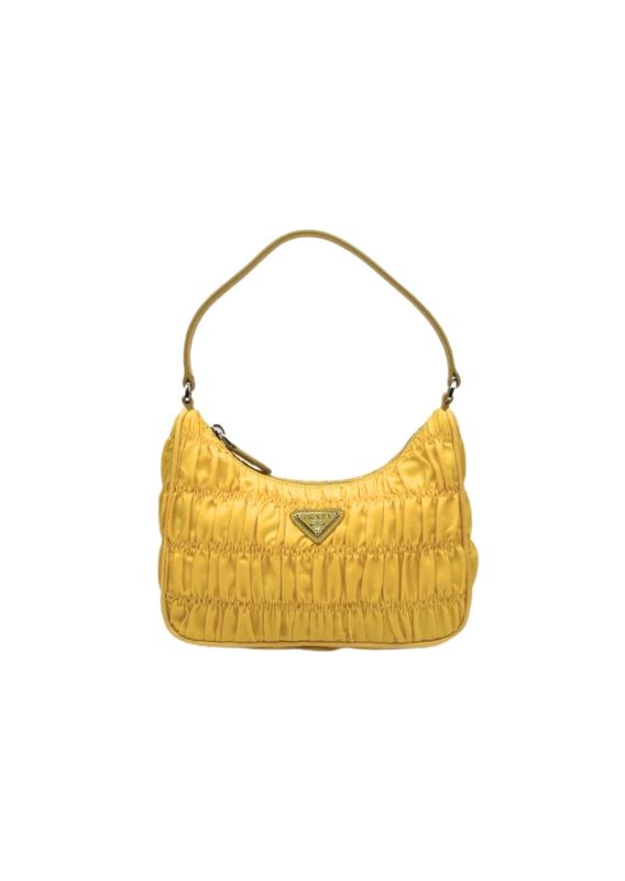 Prada Mini Bag Nylon and Saffiano Yellow in Nylon With Silver-tone For Women