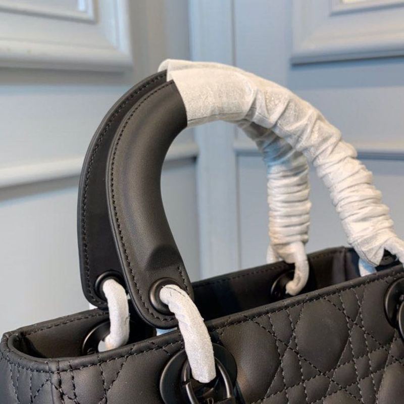 Christian Dior Medium Lady Dior Bag Matte Hardware Black Ultramatte For Women 9.5in/24cm CD M0565SLOI_M989