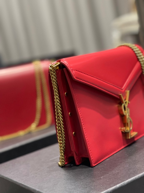 Saint Laurent Cassandra Medium Chain Bag Black/White/Red/Green/Burgundy For Women‎ 8.6in/22cm