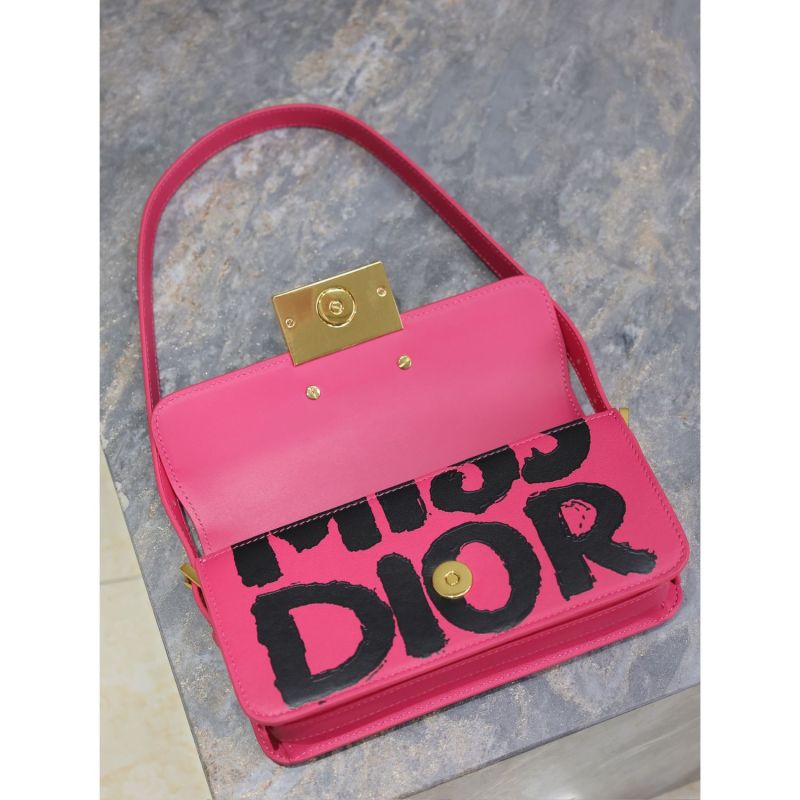 Miss Dior Flap Bag Fuchsia and Black For Women 22cm/8.5in  – M2610UZCJ_M929