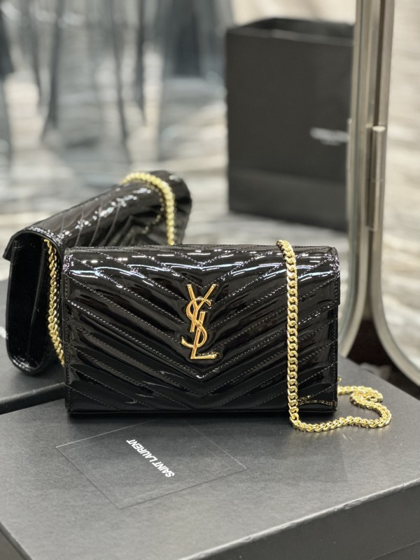 Saint Laurent Envelope Small Bag Black For Women‎ 8.5in/22.5cm