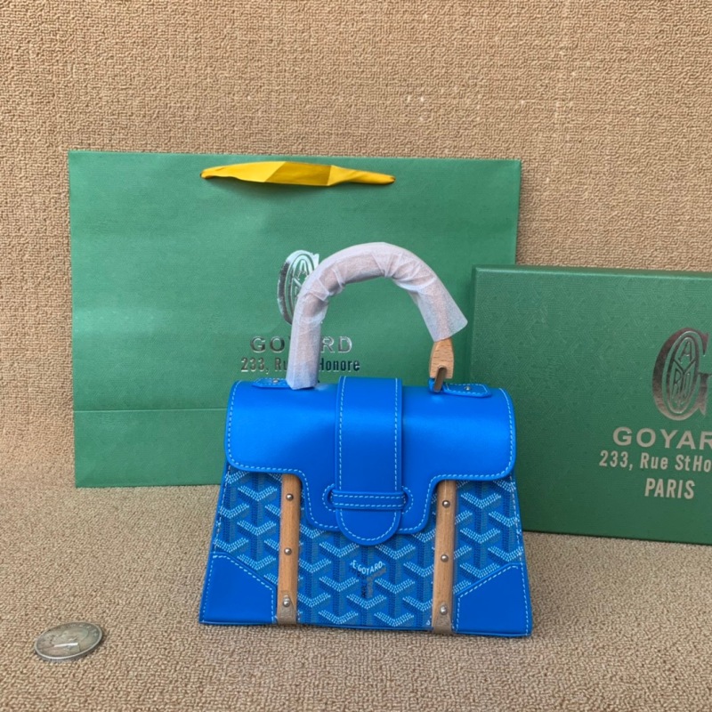 Goyard Saigon Structure Mini Bag Blue For Women‎ 7.9in/20cm SAIGOBMINTY10CL10P