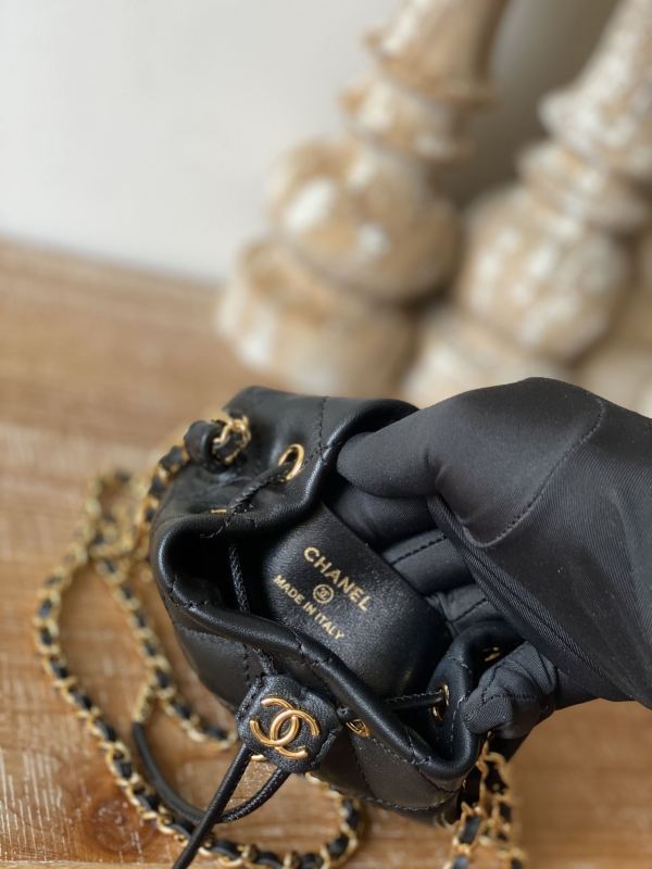 Chanel Chain Bucket Black For Women 5.5 in / 14 cm