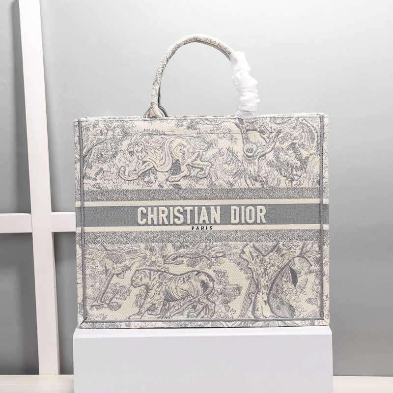 Christian Dior Medium Dior Book Tote Bag By Maria Grazia Chiuri Grey For Women 14in/36cm CD M1296ZTDT_M932
