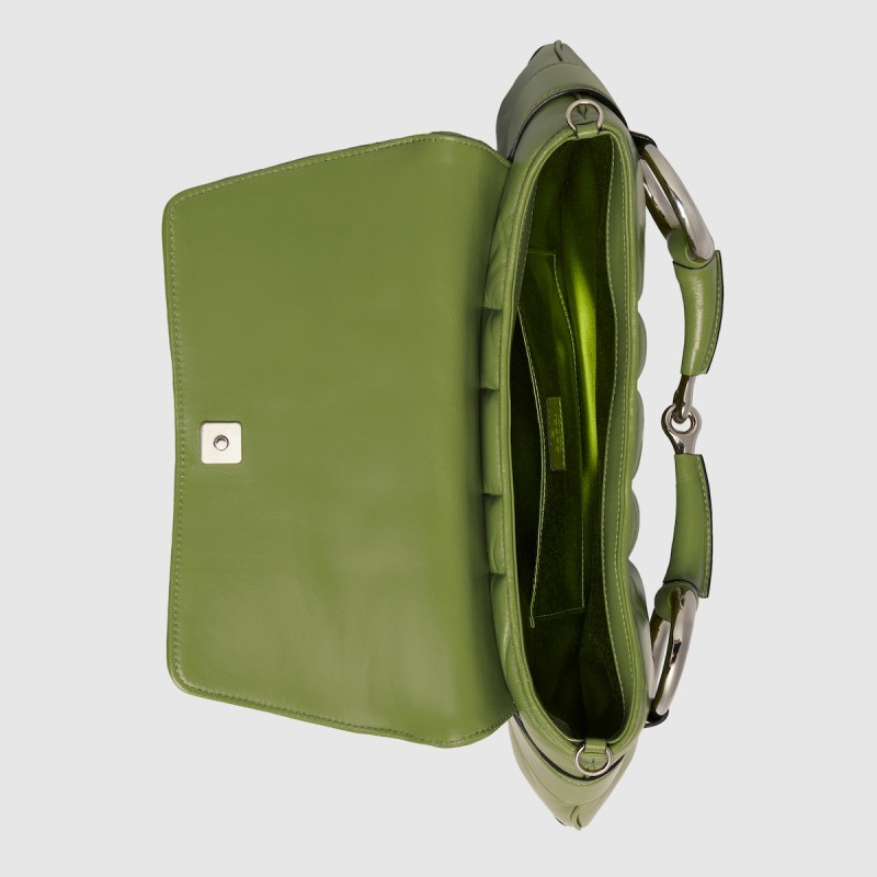 Gucci Horsebit Chain Medium Shoulder Bag Green For Women 15 Inches/ 38 Cm 764255 AACU1 3506