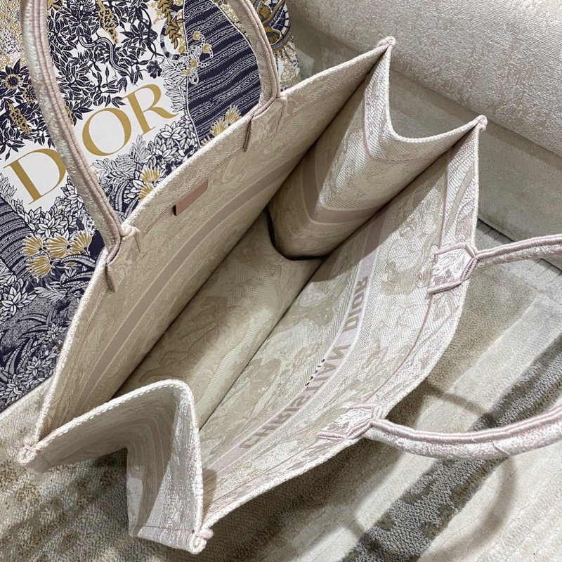 Christian Dior Large Dior Book Tote Pink Toile de Jouy Embroidery, Light Pink, For Women Women’s Handbags, 42cm CD M1286ZTDT_M956