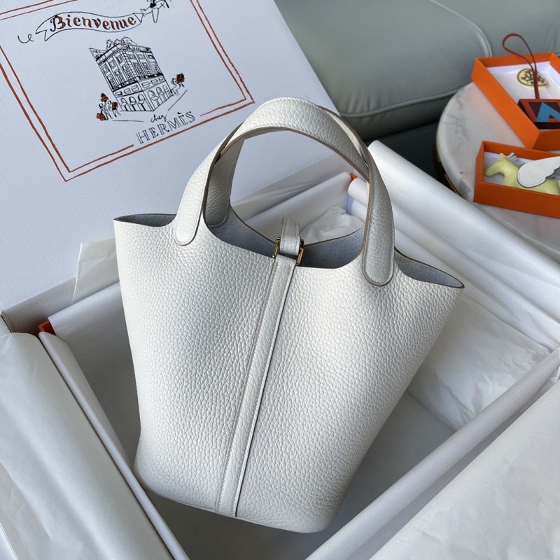 Hermes Picotin Lock 18 Bag White For Women, Women’s Handbags 7.1in/18cm
