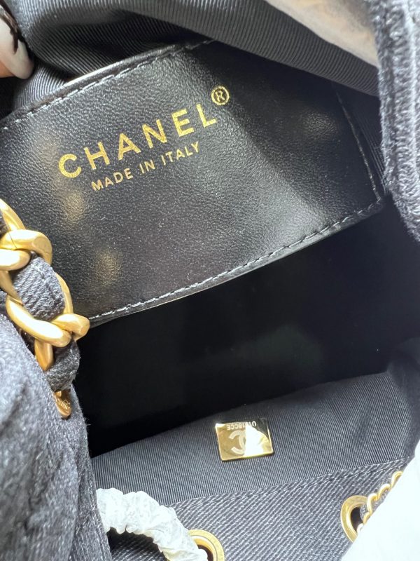 [True-to-ORIGINAL] Chanel 25 Medium Handbag Denim Black For Women 11.8in/30cm AS5311-B20520-U0725