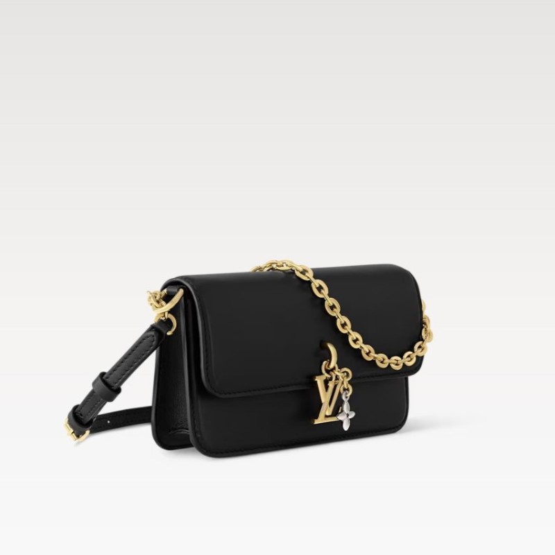 [True-to-ORIGINAL] Louis Vuitton Wallet On Chain LV Bloom Black For Women 7.9in/20cm M14564