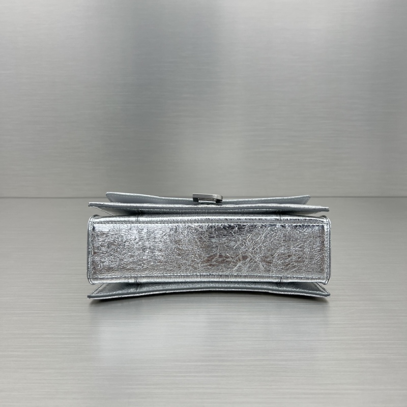 Balenciaga Crush Small Chain Bag Black/Pink/Silver/White For Women‎ 9.8in/24.9cm 716351210J09001