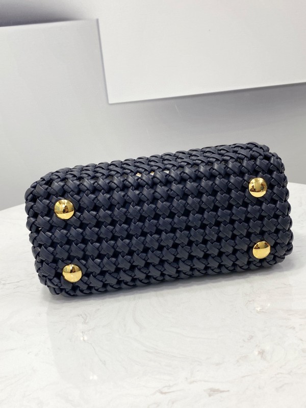 Fendi Peekaboo Mini Navy Blue Braided Bag For Woman 18cm/7in