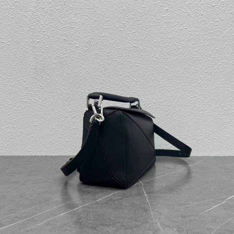 Loewe Small Puzzle Bag Black For Women 9.4in / 24cm 322.30.S21