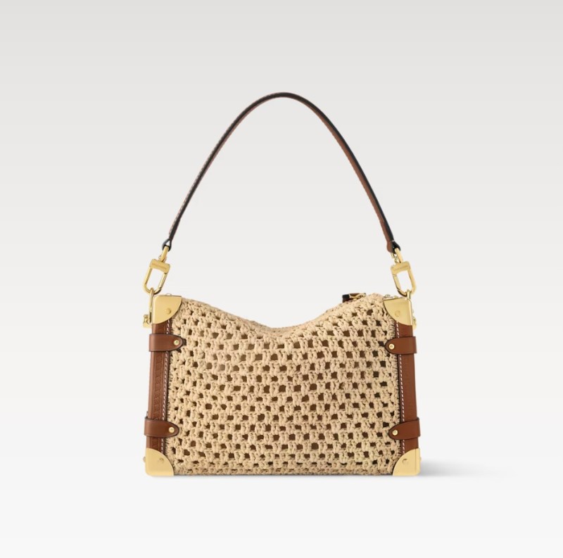 Louis Vuitton Side Trunk MM Raffia Natural/Brown For Women 9.3in/23.5cm M14405