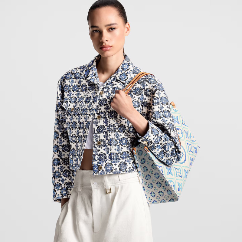 [True-to-ORIGINAL] Louis Vuitton OnTheGo MM Bag Blue For Women 13.8in/35cm M11262