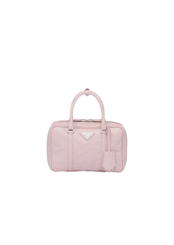 Prada Medium Antique Nappa Top Handle Bag Pink For Women 1BB092_UVL_F0E18_V_T2O