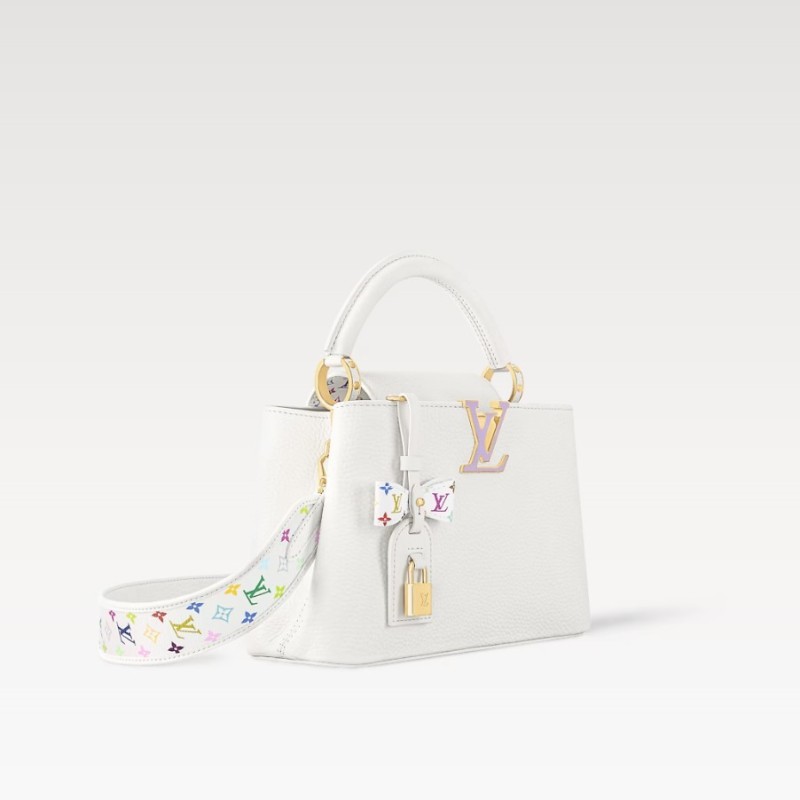 [True-to-ORIGINAL] Louis Vuitton LV x TM Capucines BB White For Women 10.6in/27cm M13253